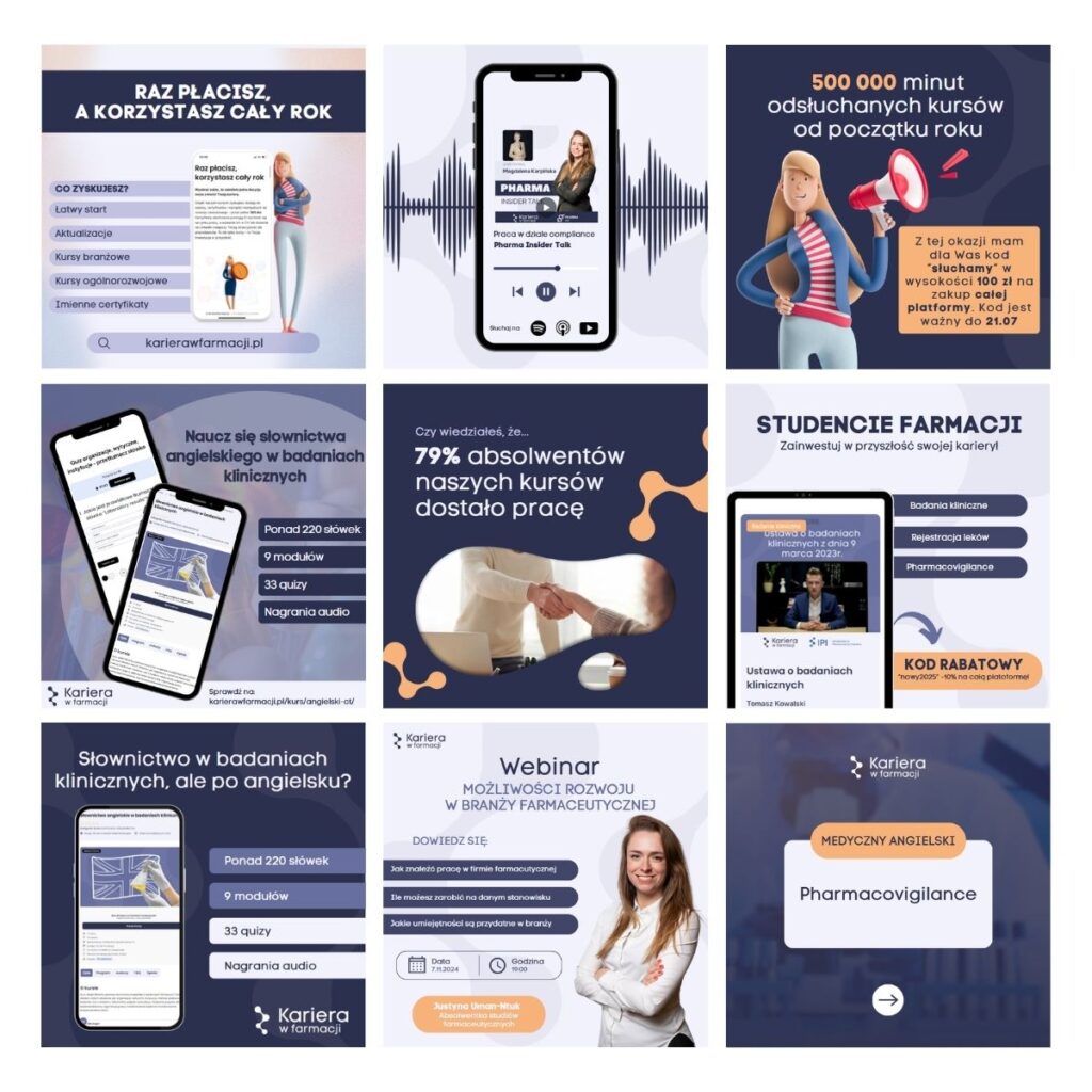 Case study marketing medyczny i edukacyjny — social media dla projektu Kariera w Farmacji | kampania Solutio Medica