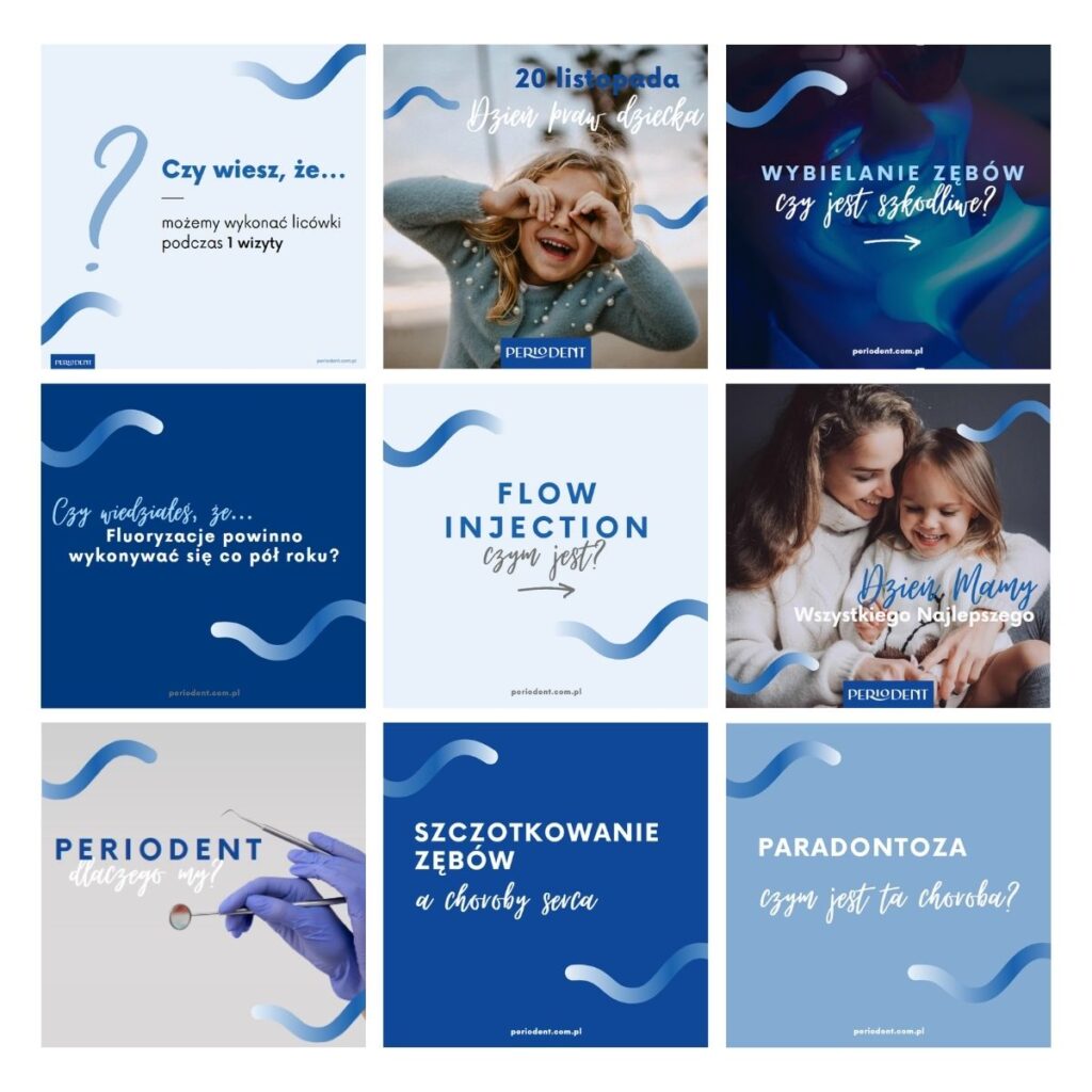 Social media kliniki stomatologicznej Periodent – projekt kampanii i kreacji przygotowany przez agencję marketingu medycznego Solutio Medica