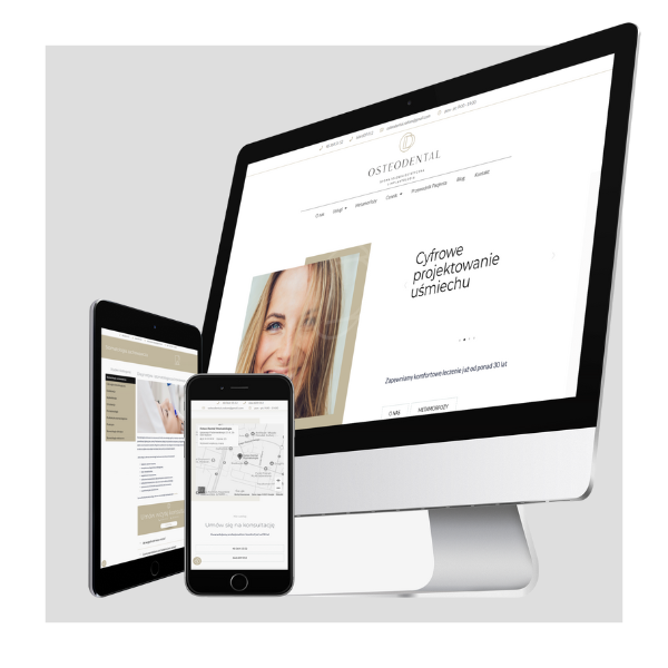 Strona internetowa gabinetu stomatologicznego Osteodental – projekt Solutio Medica